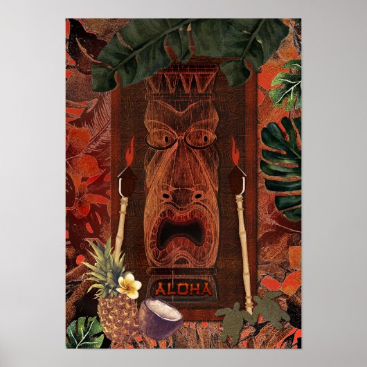Klassieke Tiki Aloha Hawaiaanse Luau Tropisch Eila Poster (Voorkant)