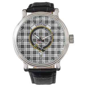 Klassieke Timeless Clan Erskine Black en White Tar Horloge