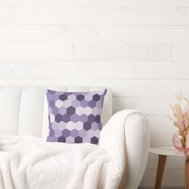 Klassieke tinten van Lavendar Hexagonal Geometric Kussen (Bank)