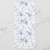 Klassieke Toile Blauw Bloemen Tafel Menu (Achterkant)
