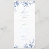 Klassieke Toile Blauw Bloemen Tafel Menu (Voorkant)