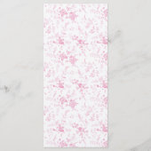 Klassieke Toile Roze Bloemen Tafel Menu (Achterkant)