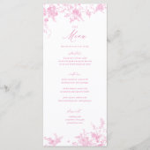 Klassieke Toile Roze Bloemen Tafel Menu (Voorkant)