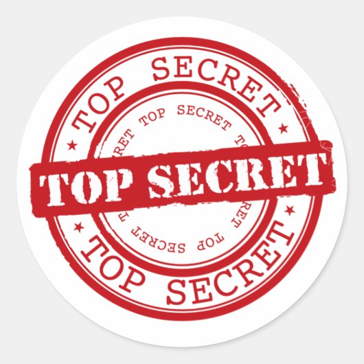 Klassieke Top Secret Seal Ronde Sticker (Voorkant)