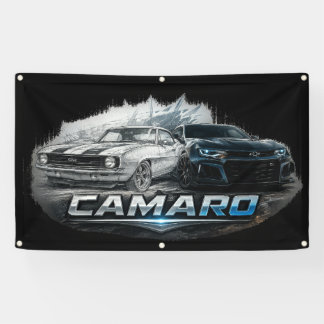 Klassieke tot Moderne Camaro Spierwagen Evolutie Spandoek