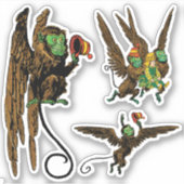 Klassieke Tovenaar van Oz, Dorothy en Vliegende Ap Sticker (Voorkant)