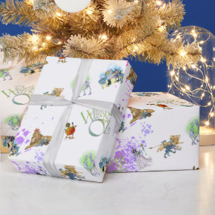 Klassieke Tovenaar van Oz Kerst Splat Wrap Paper Cadeaupapier