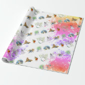 Klassieke Tovenaar van Oz Kerst Splat Wrap Paper Cadeaupapier (Uitgerold)