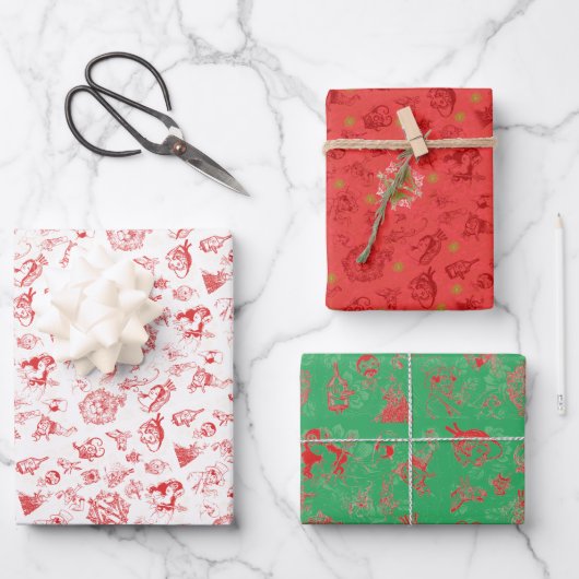 Klassieke tovenaar van Oz Kerstmis - 3 kleurencomb Inpakpapier Vel (Voorkant)
