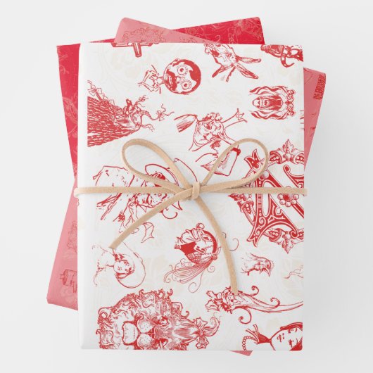 Klassieke tovenaar van Oz Kerstmis - 3 kleurencomb Inpakpapier Vel (In situ)