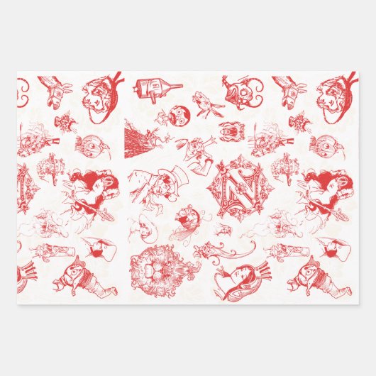 Klassieke tovenaar van Oz Kerstmis - 3 kleurencomb Inpakpapier Vel (Voorkant)