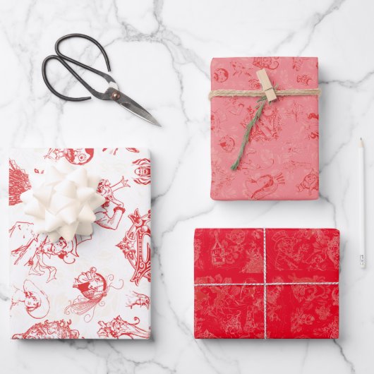 Klassieke tovenaar van Oz Kerstmis - 3 kleurencomb Inpakpapier Vel (Voorkant)