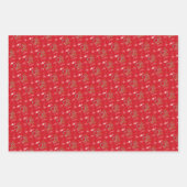 Klassieke Tovenaar van Oz Kerstmis - 3 Rode Patron Inpakpapier Vel (Voorkant)