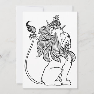 Klassieke tovenaar van Oz, laffe leeuw met kroon