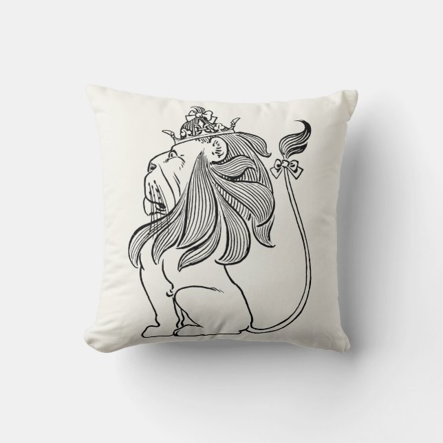 Klassieke Tovenaar van Oz, Laffe Leeuw met Kroon Kussen (Voorkant)