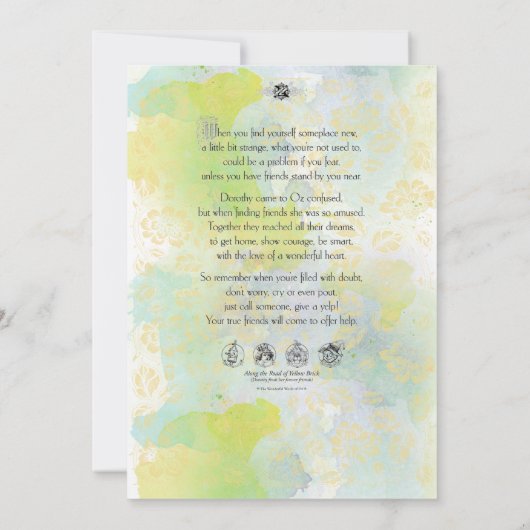 Klassieke Tovenaar van Oz Nota Kaarten 1 van 21 -  Notitiekaartje (Achterkant)