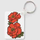 Klassieke tovenaar van Oz rode klaprozen in bloei  Sleutelhanger (Achterkant)