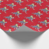 Klassieke tovenaar van Oz rood kerstinpakpapier Cadeaupapier (Hoek)