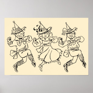 Klassieke tovenaar van Oz, Schattige dansende Munc Poster
