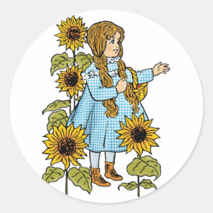 Klassieke Tovenaar van Oz Sprookje Dorothy Zonnebl Ronde Sticker