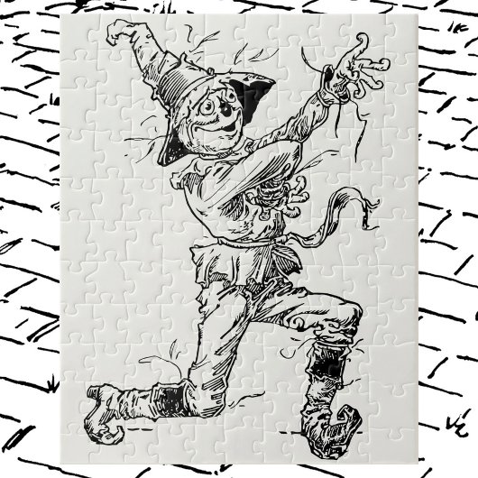 Klassieke tovenaar van Oz-sprookjes, de Scarecrow Legpuzzel