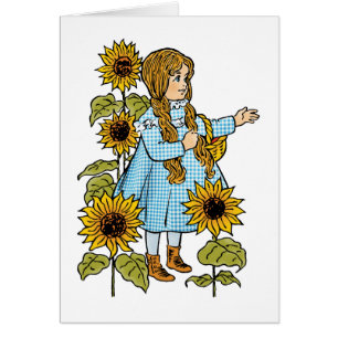 Klassieke tover Oz-sprookje Dorothy zonnebloemen