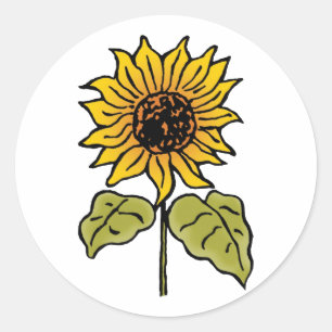 Klassieke tover Oz-sprookje zonnebloem in bloei Ronde Sticker