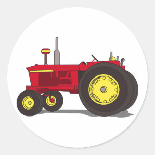 Klassieke tractor ronde sticker