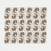 Klassieke traditie groen goud Kerstmis rendieren Fleece Deken (Voorkant (Horizontaal))