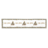 Klassieke traditie groene en gouden kerstboom korte tafelloper (Horizontaal)