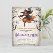  klassieke traditie waterverf enge heks kaart (Staand voorkant)