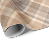 Klassieke traditionele beige Tan Taupe Brown Gingh Cadeaupapier (Rol Hoek)