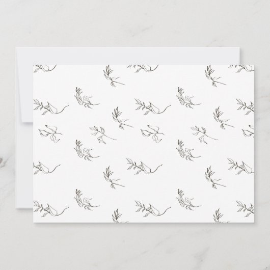 Klassieke traditionele blad monogram kuif save the date (Achterkant)