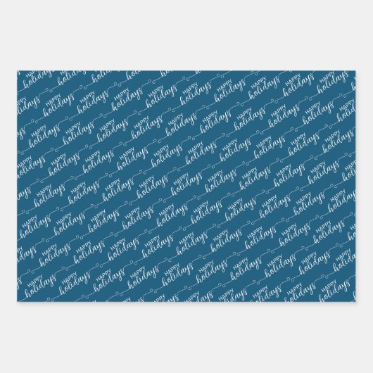 Klassieke, traditionele, donkerblauwe, Blauwgroen  Inpakpapier Vel (Voorkant)