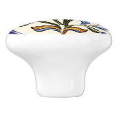 Klassieke Traditionele Gele Bloem Blauwe Bloem Keramische Knop (Zijkant)