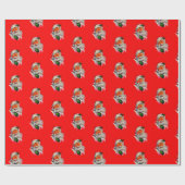 Klassieke traditionele Kerstman vintage retro Cadeaupapier (Vlak)