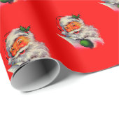 Klassieke traditionele Kerstman vintage retro Cadeaupapier (Rol Hoek)