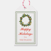 Klassieke traditionele kerstmistletoe Wreate Cadeaulabel (Voorkant)