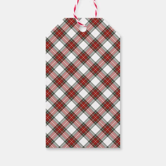 Klassieke traditionele kersttartanspleet cadeaulabel (Achterkant)
