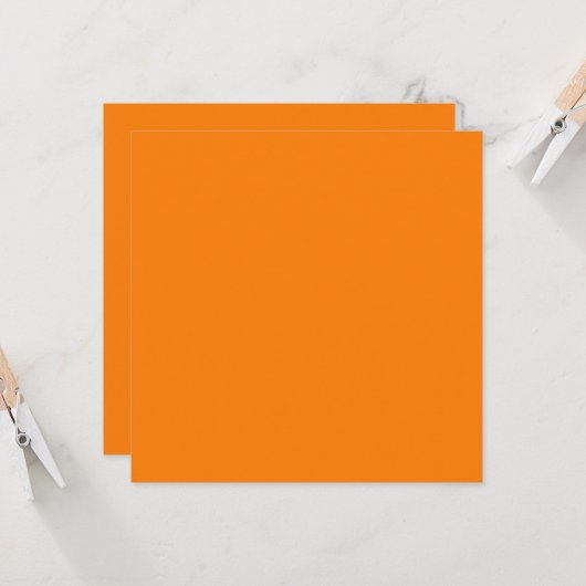 Klassieke Traditionele Pompoen Sinaasappel Effen K Kaart (Voorkant / Achterkant in situ)