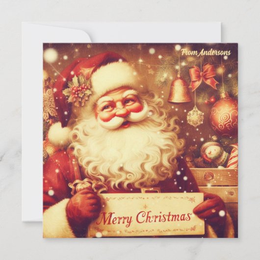 Klassieke traditionele retro illustratie Sinterkla Feestdagenkaart (Voorkant)