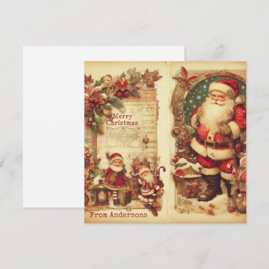 Klassieke traditionele retro illustratie Sinterkla Feestdagenkaart (Voorkant / Achterkant)