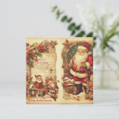 Klassieke traditionele retro illustratie Sinterkla Feestdagenkaart (Staand voorkant)