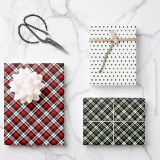 Klassieke traditionele rode zwarte witte gingham inpakpapier vel (Voorkant)