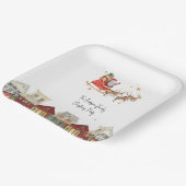 Klassieke traditionele waterverf familie kerst papieren bordje (Gebogen)