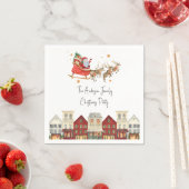 Klassieke traditionele waterverf familie kerst servet (Insitu)