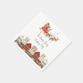 Klassieke traditionele waterverf familie kerst servet (Hoek)