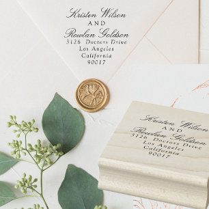 Klassieke traditionele zwarte en witte bruiloft rubberstempel