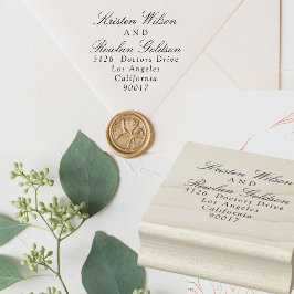 Klassieke traditionele zwarte en witte bruiloft rubberstempel