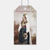 Klassieke traditionele Zweedse Daleslandse bruilof Cadeaulabel (Voorkant)